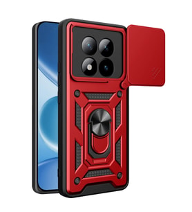 Mey İthalat® Redmi Note 15 Pro 5G Pars Lens Yüzüklü Silikon - Kırmızı