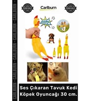 #Petshop Eğitici Dayanıklı Sesli Isırma Çiğneme Sert Ses Çıkaran Tavuk Kedi Köpek Oyuncağı 30 cm