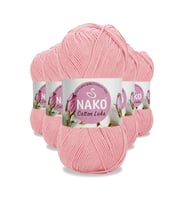 5 Adet Cotton Lüks Yelek Tunik Kazak Bluz Hırka İpi Yünü Açık Pembe 97548