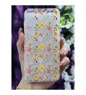 Samsung Galaxy S23 Uyumlu Renkli Çiçekler Desenli Şeffaf Telefon Kılıfı