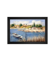 Manzara Temalı Kanvas Tablo 80 x 110 cm Siyah Çerçeve