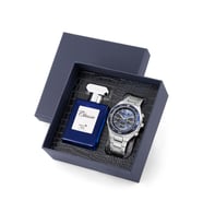 Polo Air Klasik Erkek Kol Saati Ve 55ml Parfüm Hediyelik Kutusunda Set Gümüş Lacivert Renk ST-5008E2 (Gümüş-Lacivert)