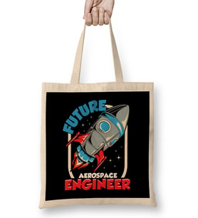Future Aerospace Engineer Space Exploration Kid Bez Çanta Uzun Saplı