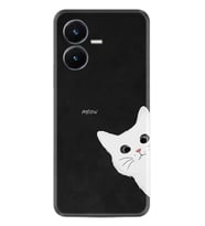 Vivo Y22S Kılıf Resimli Desenli Silikon Platinium Series Çılgın Kedi 1895