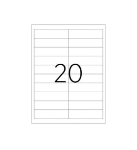 A1 Etiket Lazer Etiket tw-2020 100 A4 Sayfa Laser Etiket 95 x 26 mm Boyutunda 1 A4 Sayfada 20 Etiket