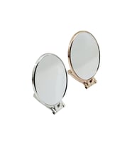 OVAL   6.5 İNÇ=16.5X13CM  MAKYAJ AYNASI  ÇİFT TARAFLI   BRONZ - GÜMÜŞ PLS.ÇERÇEVE   KATLANIR AYAKLI (4767)