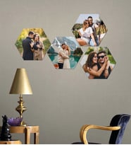 Kişiye Özel 4 Fotoğraflı Altıgen Mdf Tablo