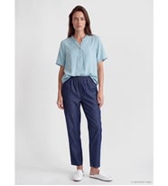 LCW Grace Mavi Beli Lastikli Straight Fit Kadın Jean Pantolon