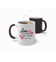 BK Gift Kişiye Özel Anne Demek Hayat Demek Tasarımlı Sihirli Kupa Bardak-2 (Beyaz)