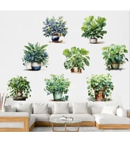 Saksılı Çiçek Tasarımlı 8li Sticker MC-480A
