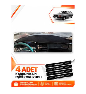 AUDI 80 (1986-1996) Uyumlu Ön Torpido Koruma Kılıfı Halısı - Siyah