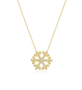 925 Ayar Gümüş Gold Kartanesi Kolye