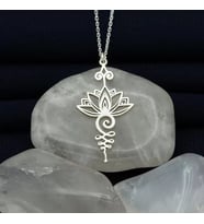 925 Ayar Gümüş  Lotus Çiçeği Özel Tasarım Kolye