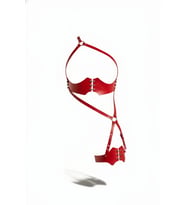 Mulvxbrf Brf02 Kırmızı Jartiyer Harness Deri Korse Detaylı Vücut Bağlaması - Brf1372 (Mulvix)