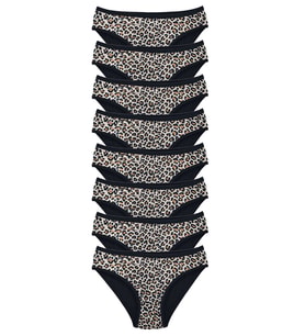 Mulvxbrf Brf02 8 Adet Leopar Desenli Likralı Yumuşak Dokulu Kadın Slip Külot (Mulvix)