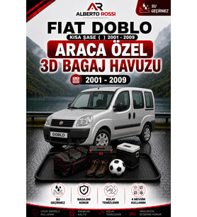 Fiat Doblo Kisa Şase ( ) 2001 - 2009 Araca Özel 3D Bagaj Havuzu
