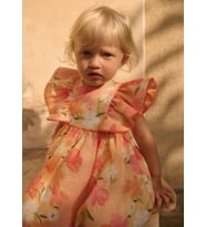 Mayoral Abel Lula Kız Bebek Çiçekli Elbise Turuncu