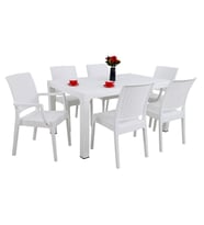 Mandella Elit 90x150 Rattan 2 Elit Koltuk 4 Elit Sandalye Masa Takımı Beyaz