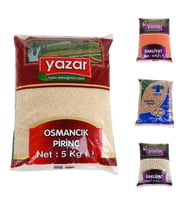 YAZAR KURU GIDA SETİ 5KG OSMANCIK PİRİNÇ 5KG KIRMIZI MERCİMEK 5KG NOHUT 5KG FASULYE