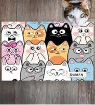 Monnhein Pet Mat – Kişiselleştirilebilir Kaymaz Mama Altlığı, 50x35 cm