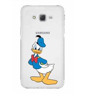 Samsung Galaxy J7  Kamera Korumalı Kapak Donald Duck Tasarımlı  Şeffaf  Kılıf