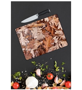 Yapraklar  Cam Kesme  ve Sunum Tahtası  25 Cm X 35 Cm
