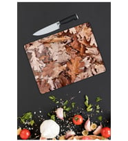 Yapraklar  Cam Kesme  ve Sunum Tahtası  25 Cm X 35 Cm