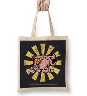 Tom Terrific And Mighty Manfred The Wonder Dog Retro Japanese Bez Çanta Uzun Saplı