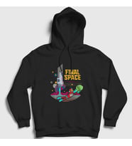 Presmono Unisex Siyah Mooncake Final Space Kapüşonlu Sweatshirt 437007tt