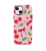 iPhone 15 Plus Vorian Çift Katmanlı Kılıf Cherry Ribbon Garden