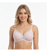 Kadın Balensiz Jakarlı  Kaşkorse Rib Soft Bra Sütyen BB2103 (Pembe)