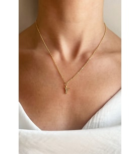 Y Harfli Gold Zincir Kolye