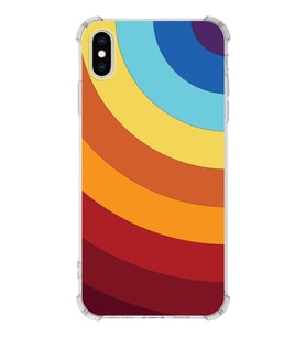 Apple iPhone XS Uyumlu Köşe Korumalı Antişok  Kapak Renk Cümbüşü Tasarımlı Şeffaf Silikon Kılıf