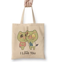 Couple Love Pig Bez Çanta Uzun Saplı