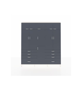 Arges Gardrop 8 Raflı 8 Çekmeceli 3 Askılı 220x30x243 Aytaşı-Antrasit