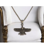 Erkek Ahura Mazda Çelik Kolye Ucu (Gümüş)