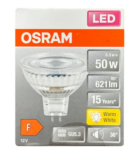 (1 Adet) Ledvance 12Volt 6,5W (50W) Sarı (2700K) GU5.3 Duylu (İğne Bacak) Led Spot Ampul