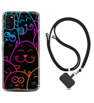 Samsung M21 M22 M23 M30 M31S M32 Kılıf Boyun Askılı Silikon Neon Cats 1790
