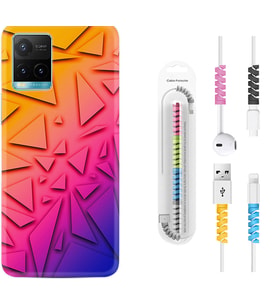 Vivo Y11S Y21S Y20 Y20S Y70 Kılıf Kablo Koruma Spiral Silikon Üçgenler 1635