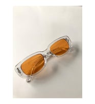 Chunky Frame Vintage Şeffaf Turuncu Güneş Gözlüğü
