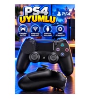 PS4 Uyumlu V2 Titreşimli Kablosuz ve Kablolu Oyun Kolu Siyah