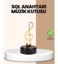 Sol Anahtarı Temalı Döner Müzik Kutusu Melodili Dekoratif Ürün