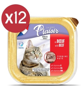 Plaisir Pate Biftekli Kedi Konservesi 12X100 gr