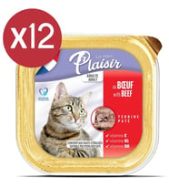 Plaisir Pate Biftekli Kedi Konservesi 12X100 gr