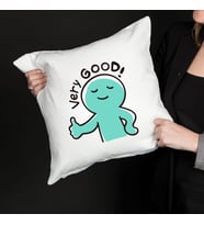 Very Good Yazılı Sevimli Karakter Tasarımlı Dekoratif Yastık Kılıfı – Eğlenceli Baskı, İçi Boş