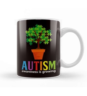 Autism Awareness Tree Autistic Puzzle Ribbon Special Needs Kupa Bardak Porselen