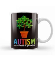 Autism Awareness Tree Autistic Puzzle Ribbon Special Needs Kupa Bardak Porselen