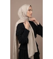 Luven Sara Pamuk Jakar Şal C Desen Kum Beji