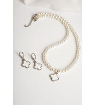 Van Cleef Model İnci Kolye Küpe Takım