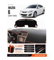 MAZDA 6 (2007-2013) Uyumlu Torpido Örtüsü Torpido Kılıfı - Siyah Kahverengi